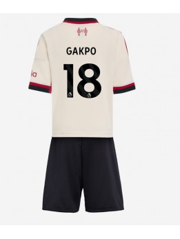 Liverpool Cody Gakpo #18 Dječji Gostujuci Dres kompleti 2025-26 Kratak Rukavima (+ kratke hlače)